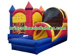 Combo bouncy castle inflatable slide 17x17x15 for rent