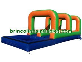 WS1409 30ft Inflatable Water Double Lane Slip and Slide with Pool