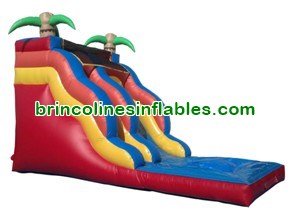 WS1411 15 ft Tropical Palm Trees Inflatable Water Slide