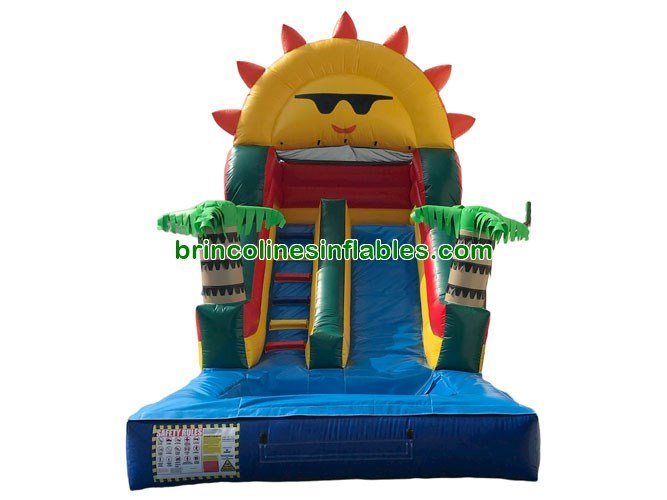 WS1415 Sunshine Tropical Palm Trees  Inflatable Water Slide