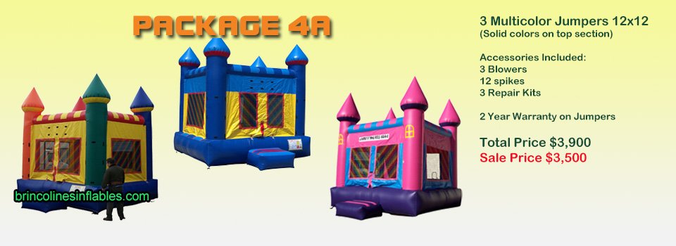 3 Cheap Bounce Houses 12x12 for sale package deal #4a