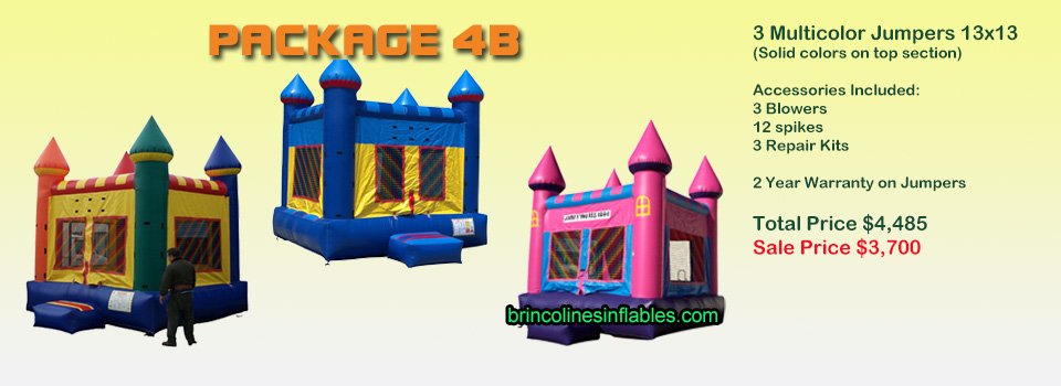3 Commercial Bounce houses 13x13 for sale package deal #4b
