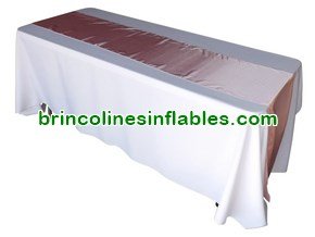 6ft White Table Cover with Pink Runner