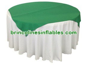 Round Table Cover (White/Green)