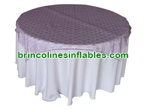 White Pink Round Tablecloth