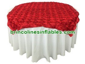 Round Table Cover (White/Red)