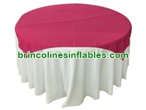 Round Table Cover (White/Violet Red)